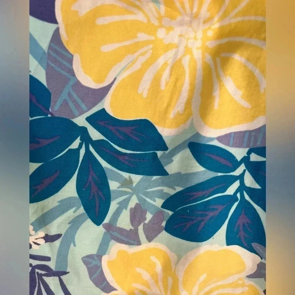 Lilly Pulitzer Blue and Yellow Floral Cropped Capri Pants Sz8 - Picture 4 of 9